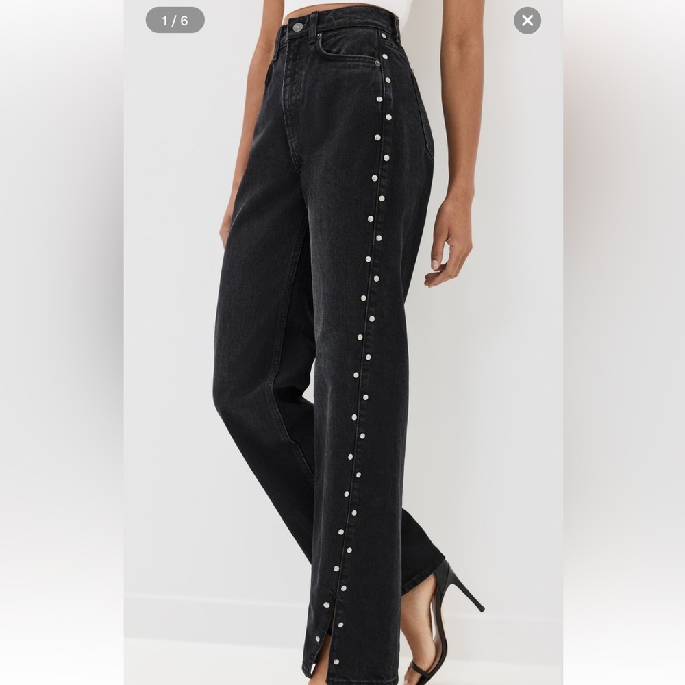 Reformation Black Studded Women's Jeans